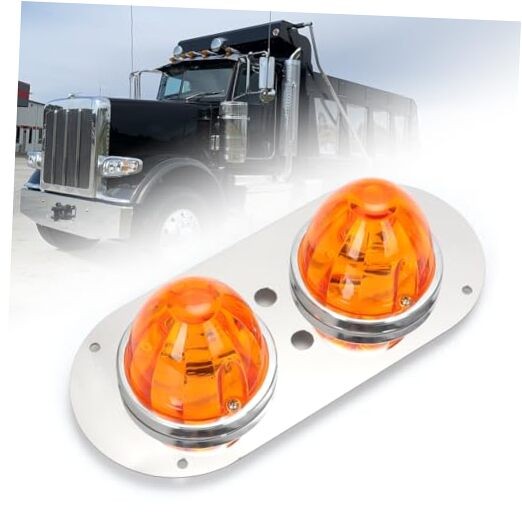 For Peterbilt 359/379/389 W900L Cab Dome Light Panel Frame Kits Amber