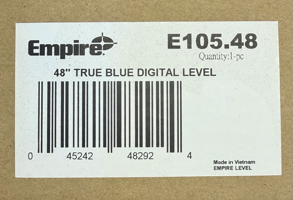 Empire Level e105.48 48in True Blue Digital Box Level w/ Case