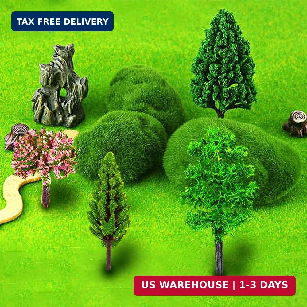 70pcs Mini Model Trees Mixed Miniature Trees Model Train Scenery Artificial Warg