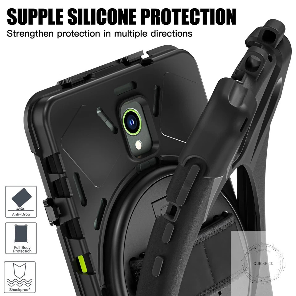 Galaxy Tab Active5/Active 3 8.0 Case, with 360 Stand, Handle Hand Strap