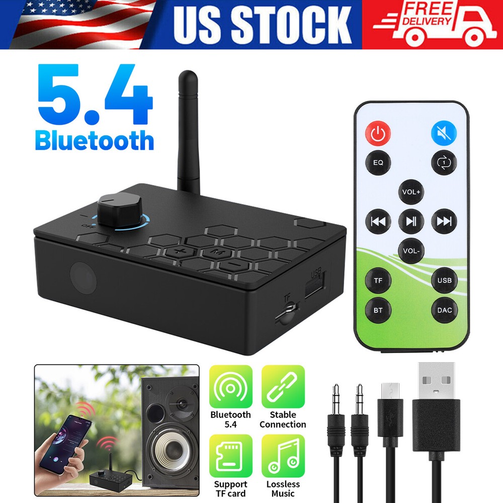 5.4 Bluetooth Home Stereo Audio Receiver AUX USB Optical HD Music to RCA Adapter