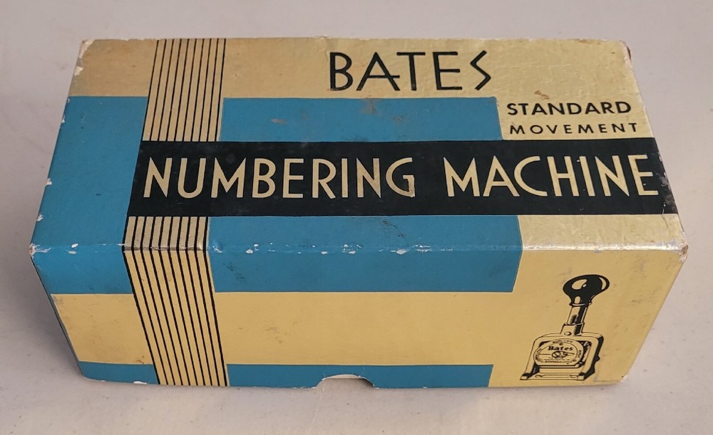 Vintage Bates Numbering Machine 7 Wheels Style E