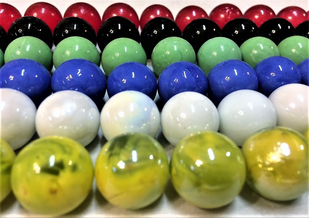 Glass Marbles 60 Opaque Solid 16mm 5/8" Replacement Board Games Chinese Checkers