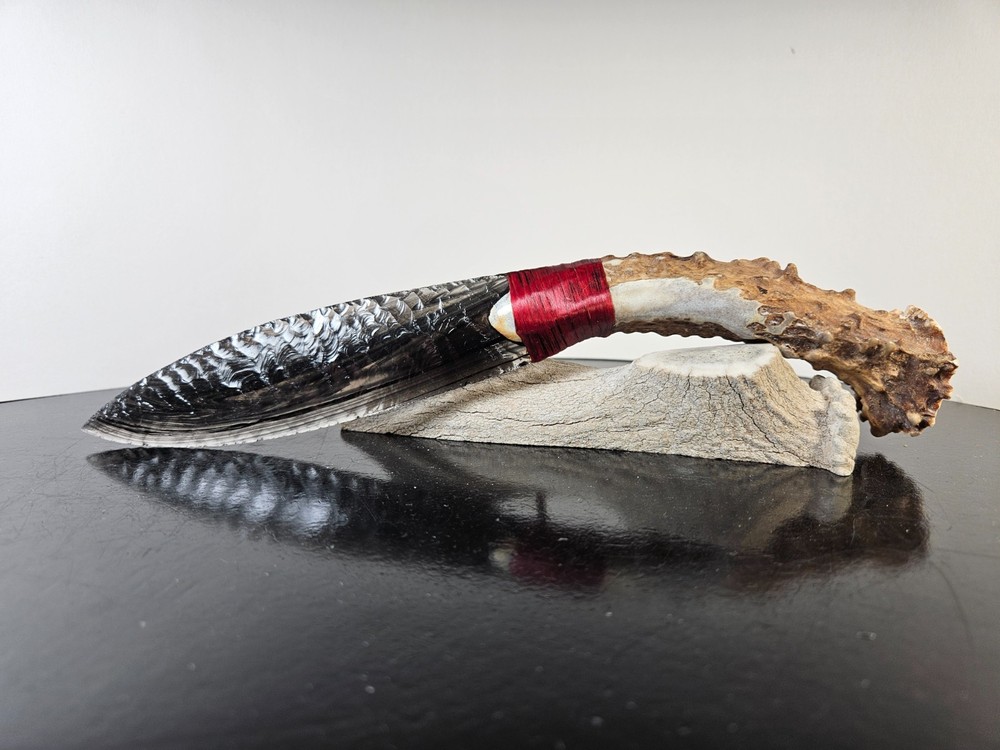 Wicked Midnight Lace Obsidian Knife~Springbok~PERFECT FLAKING and SHARPEST EDGES