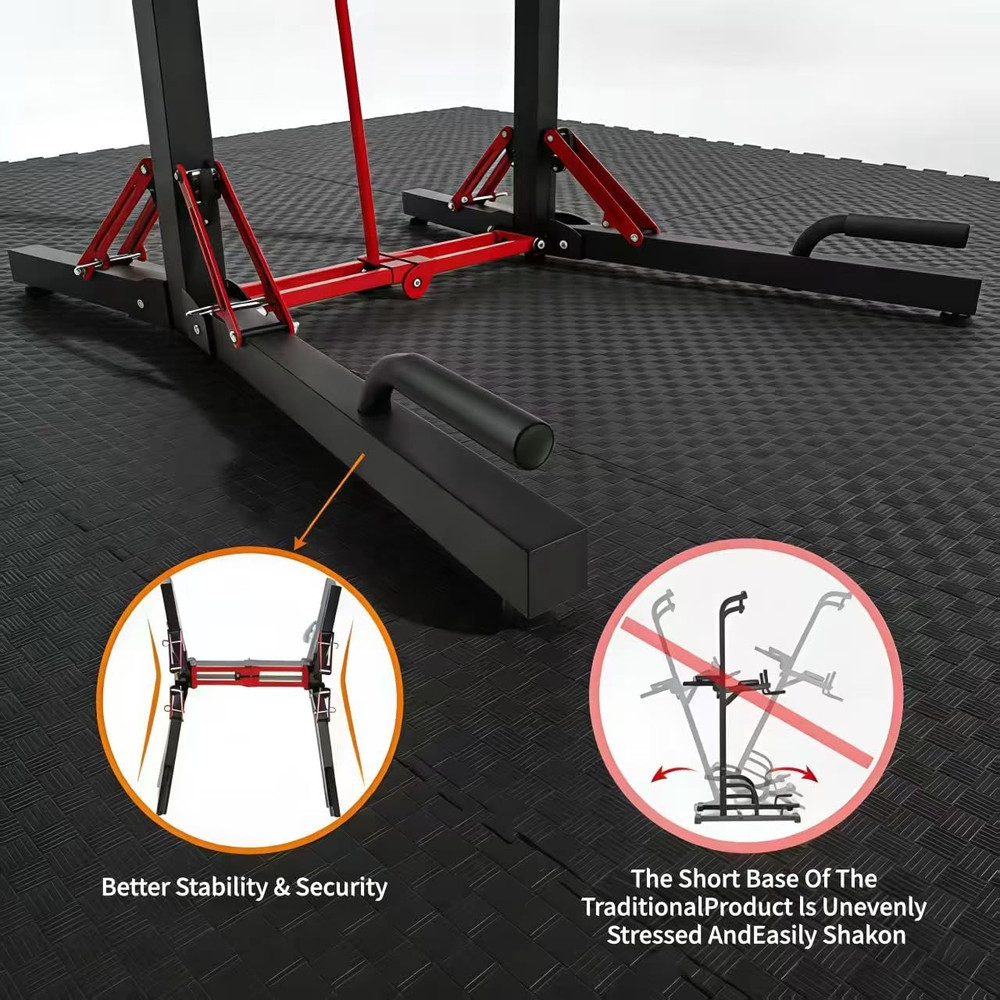 ONETWOFIT Foldable Power Tower Pull up Bar Station, Multi-Function Adjustable He