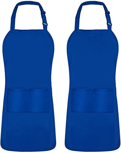 Utopia Kitchen Adjustable Bib Apron (2-Pack) Water Oil Resistant Chef Aprons