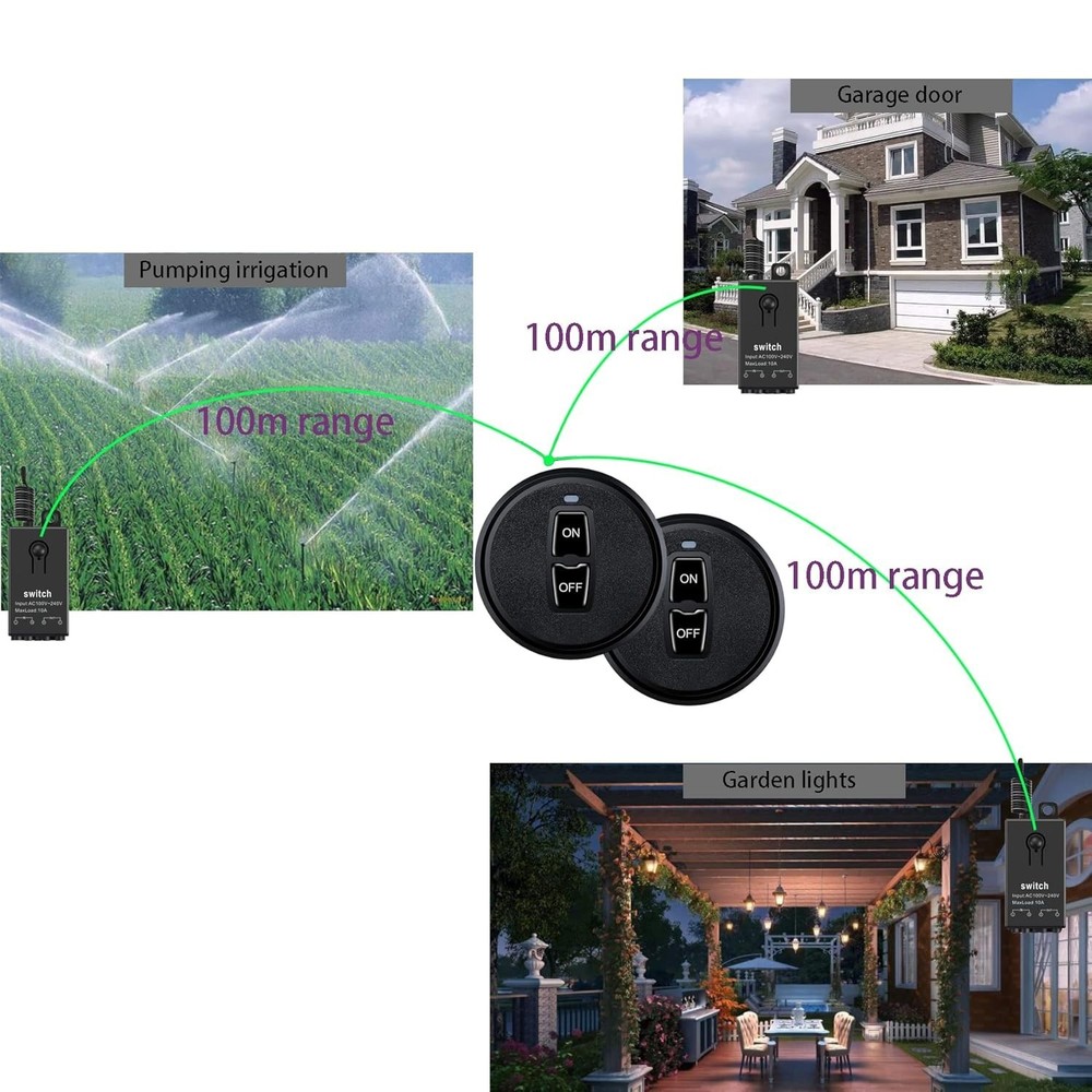 12V Mini Wireless RF Switch, DC 12V/24V/48V, 10A Long Range Remote Control