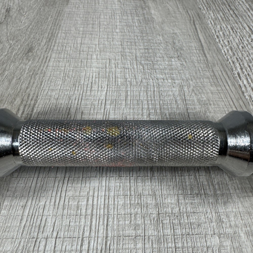 Standard 14" Dumbbell Handle Weight Bar with Collars, Single, Silver