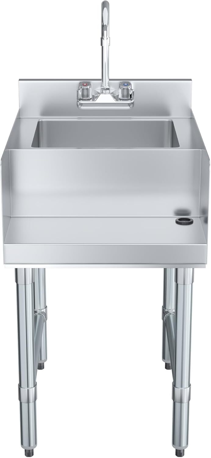 22 in. x 18 in Stainless Steel Utility Blender Station with Dump Sink and Faucet