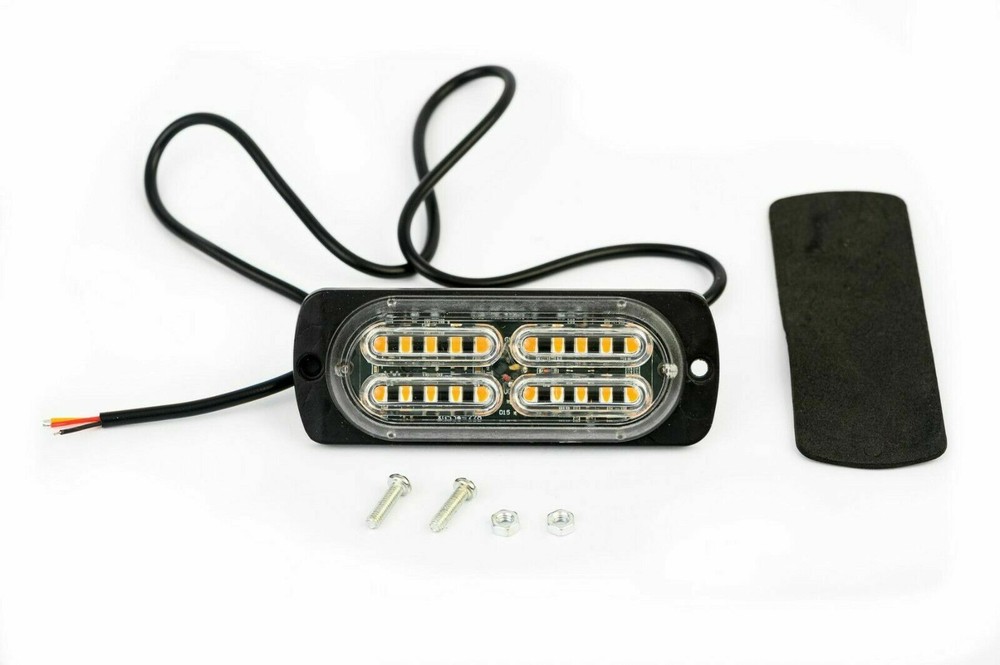 4X LED Penetration Lights 12-24V Orange Warning 18 Flash Modes Flashing