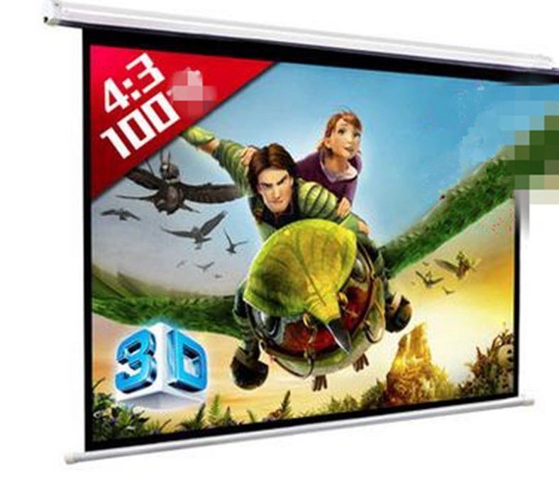 Electric Projector Screen Wall Celling Mounted 100" 4:3 b