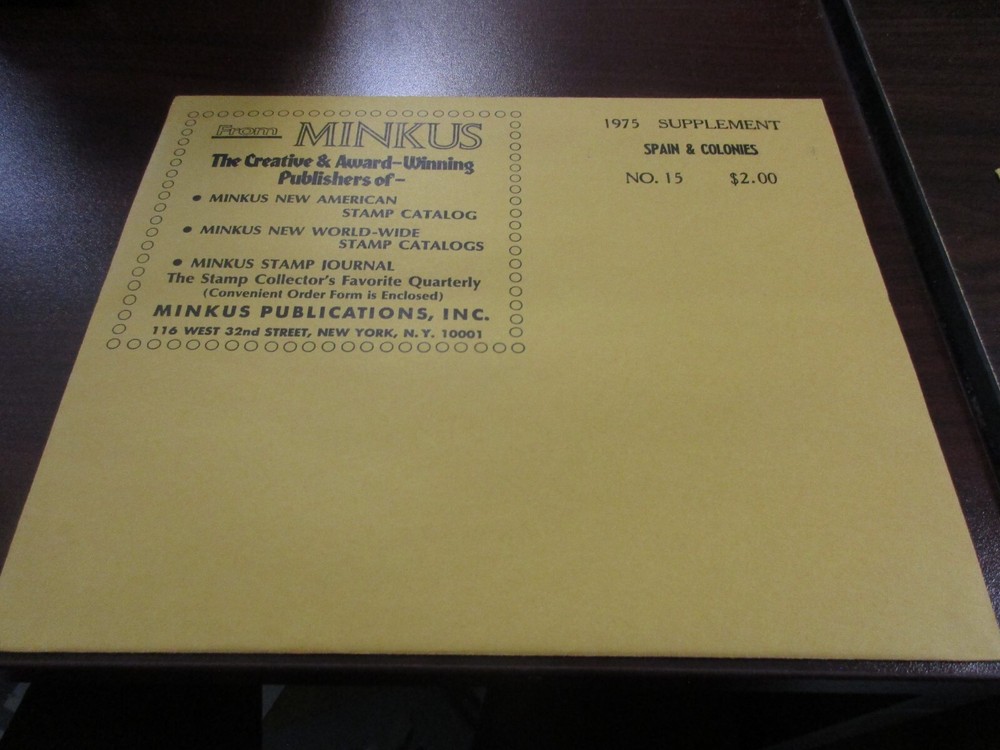 "MINKUS"  1975  SUPPLEMENT SPAIN & COLONIES #15   W/FREE SHIPPING!!!