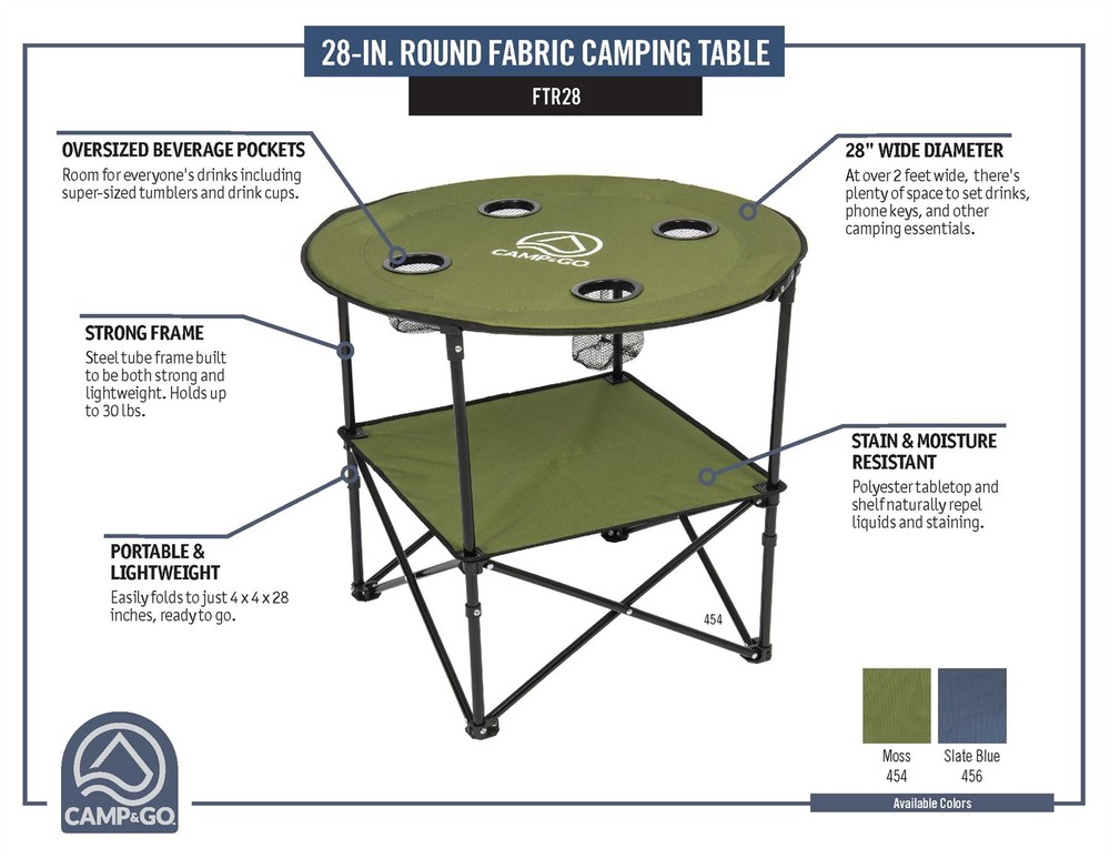 28" ROUND FABRIC TABLE MOSS