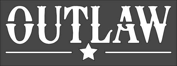 3"x8" Clear Plastic Stencil, (VH-64) Outlaw (6mil)*****