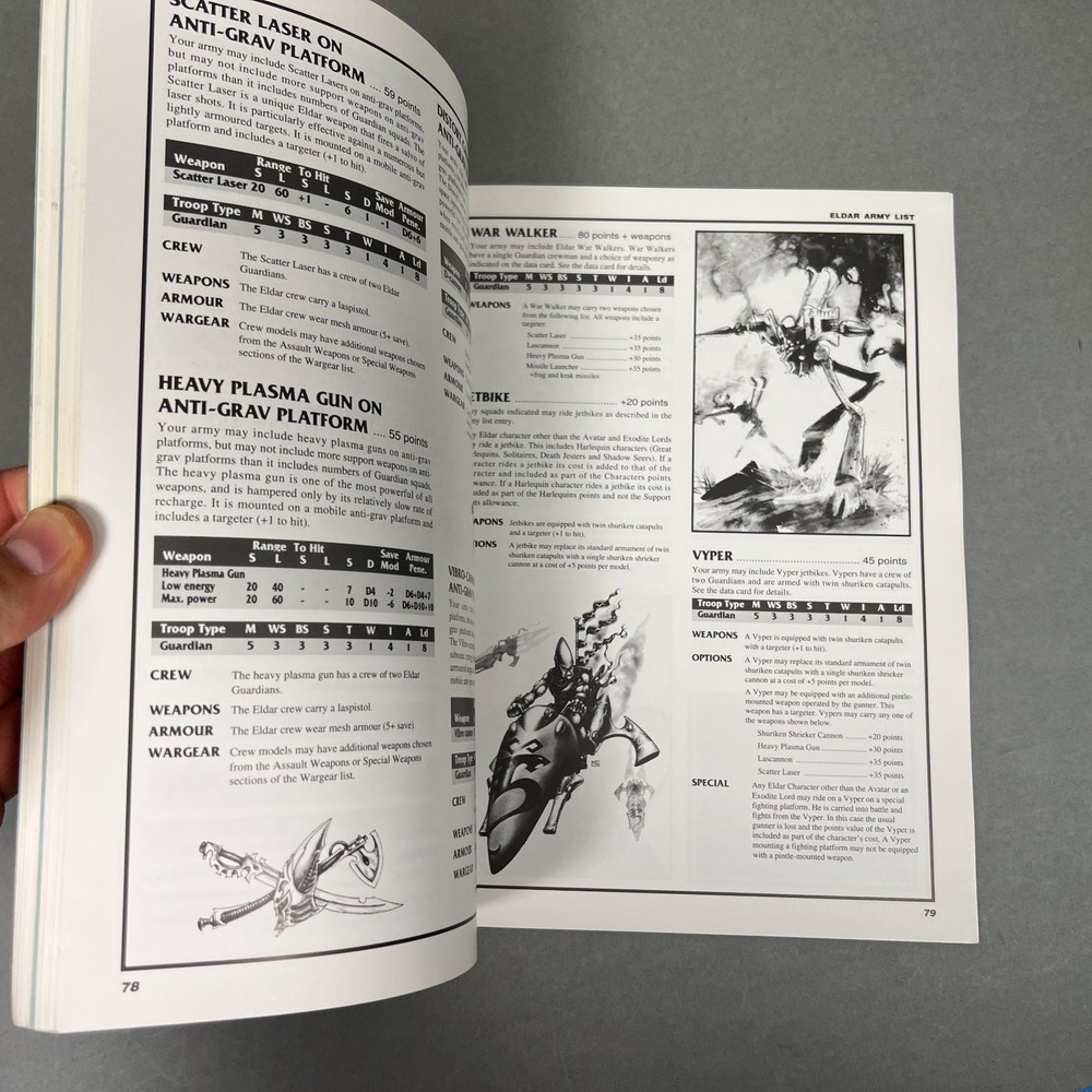 Warhammer 40k Eldar Codex 1994 2nd Edition Vintage OOP Games Workshop 0155 NICE