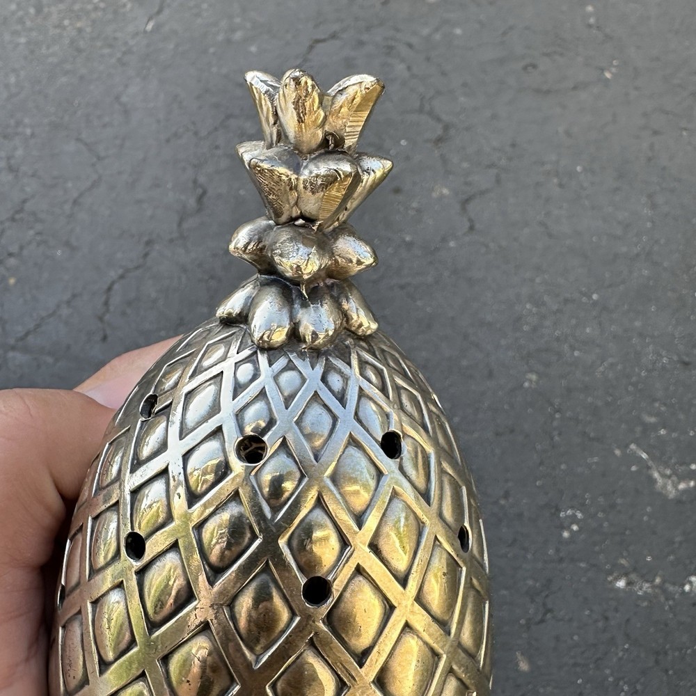Eleanor Claire Design Pineapple Potpourri Statue - Silver Plate Vintage 5.75"