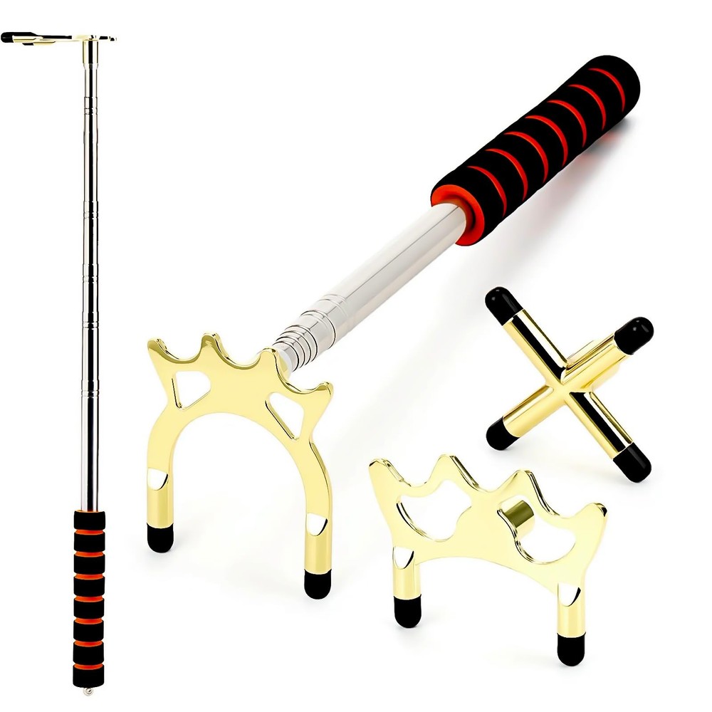 Pumtus Retractable Pool Cue Bridge, Billiards Rest with Adjustable, Gold