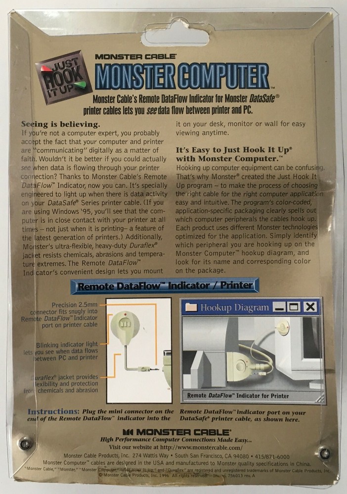 Monster Cable Remote Data Flow Indicator for DataSafe Printer Cable JP PRRD UP-8