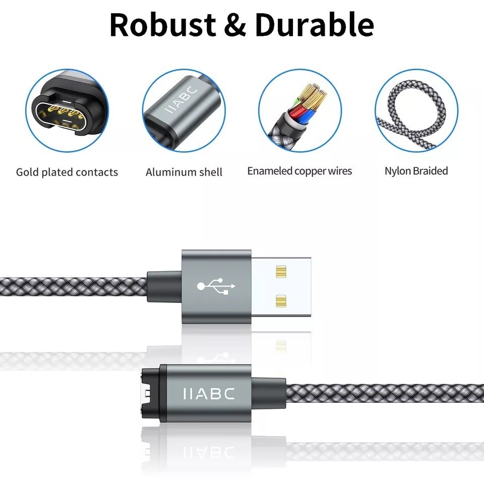 Compatible for Garmin Watch Charger Cable (2 Pack)