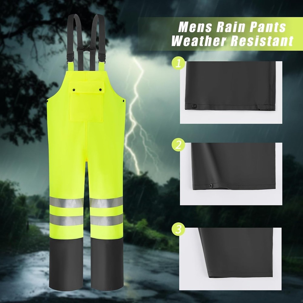 Versatile Waterproof Rain Gear Set - Reflective Jacket & Trouser for Outdoors