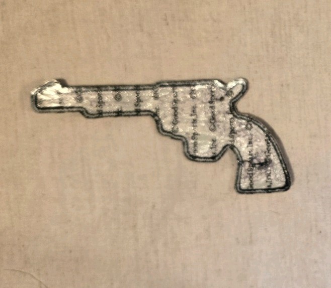 5" Embroidered Pistol Motorcycle Sew On Patch