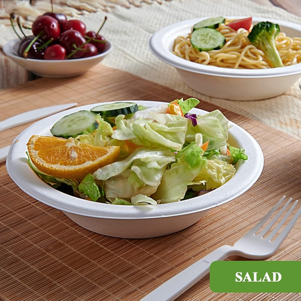 Paper Bowls, Disposable postable Bulk, Eco-friendly Bagasse,