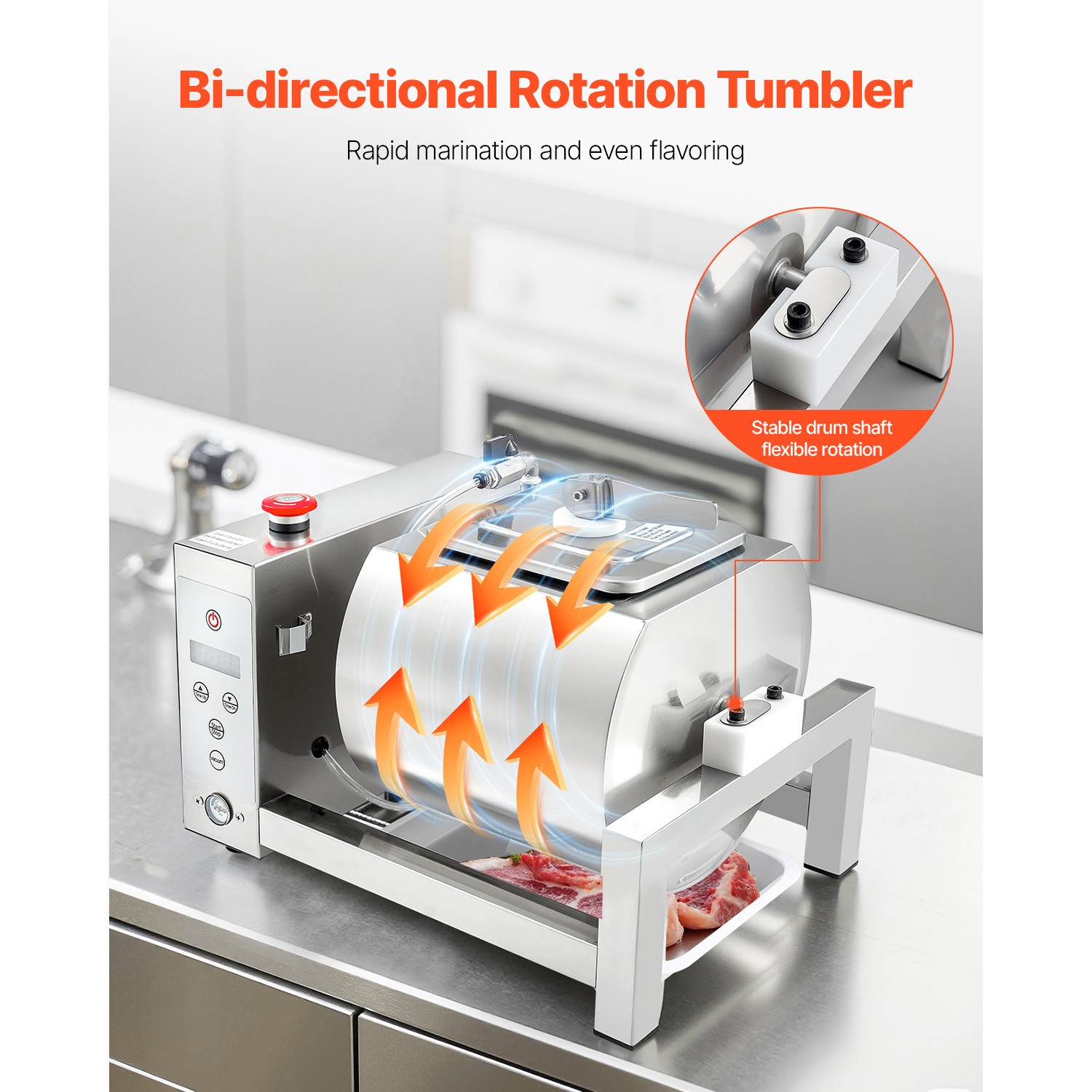 Vacuum Meat Tumbler Marinator Machine 10L Chicken Steak Fish Marinating Machine