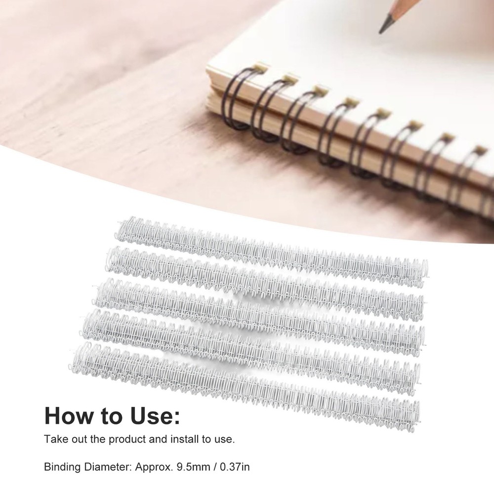 White 100x Double Loop Wire Binding Spine 60 Sheet Capacity 3:1 Pitch 34 Loop 9.