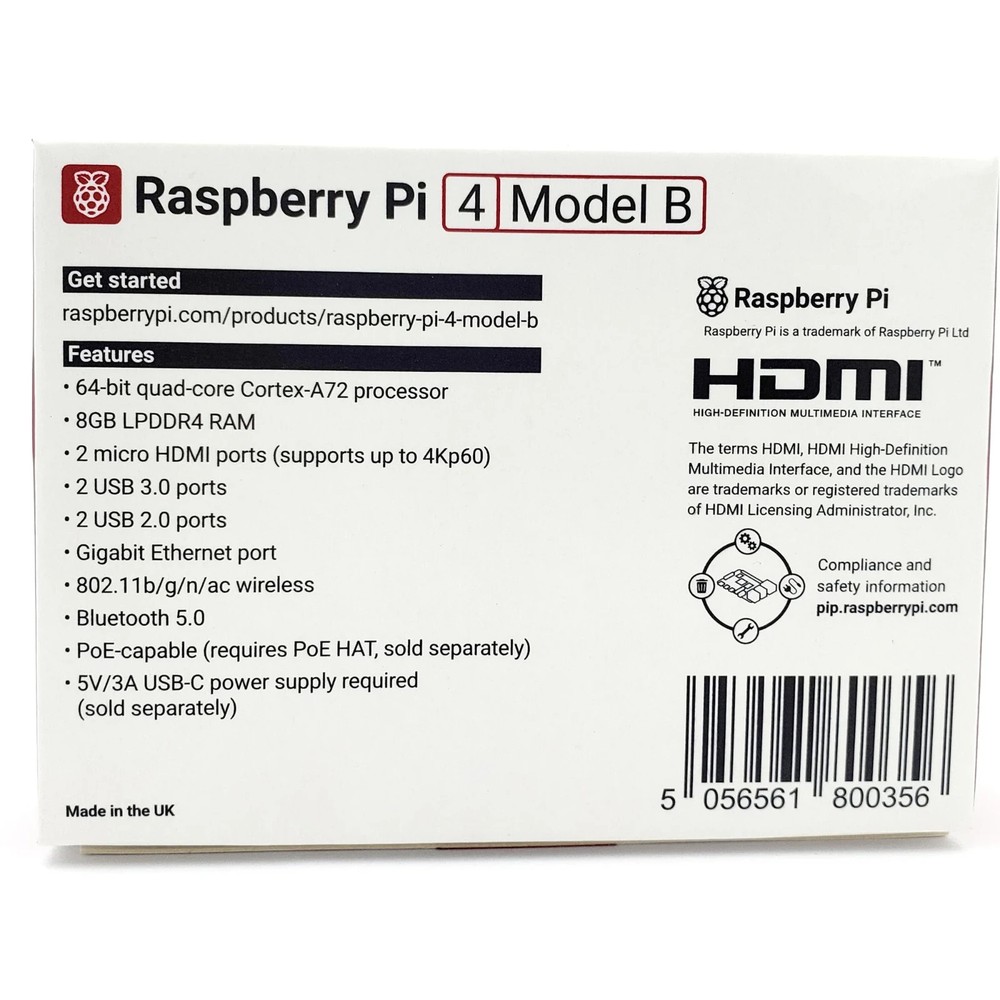 Raspberry Pi 4 Model B 64bit Quad Core Cortex-A72 8GB BRAND NEW SEALED