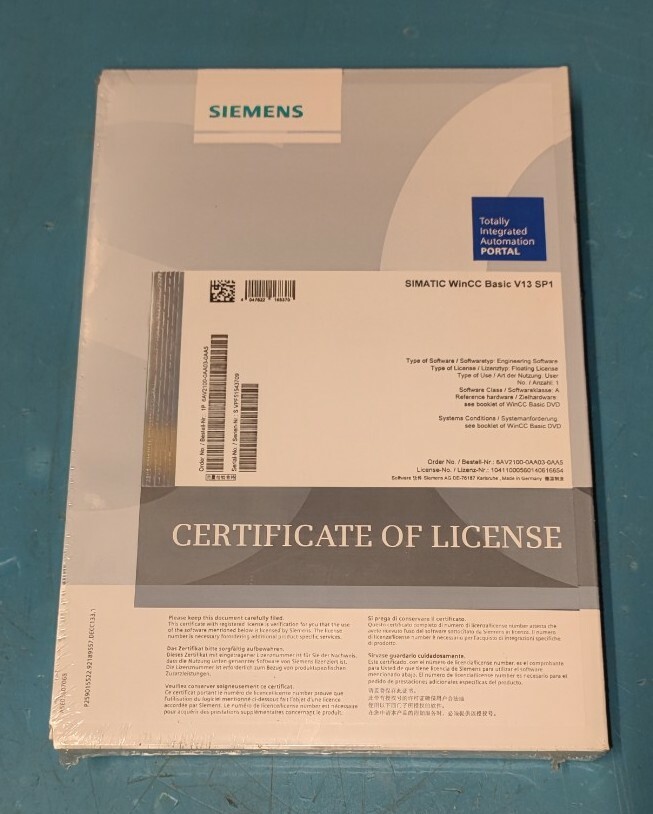 SIEMENS 6AV2100-0AA03-0AA5 SIMATIC WinCC Basic V13 SP1 *NEW*