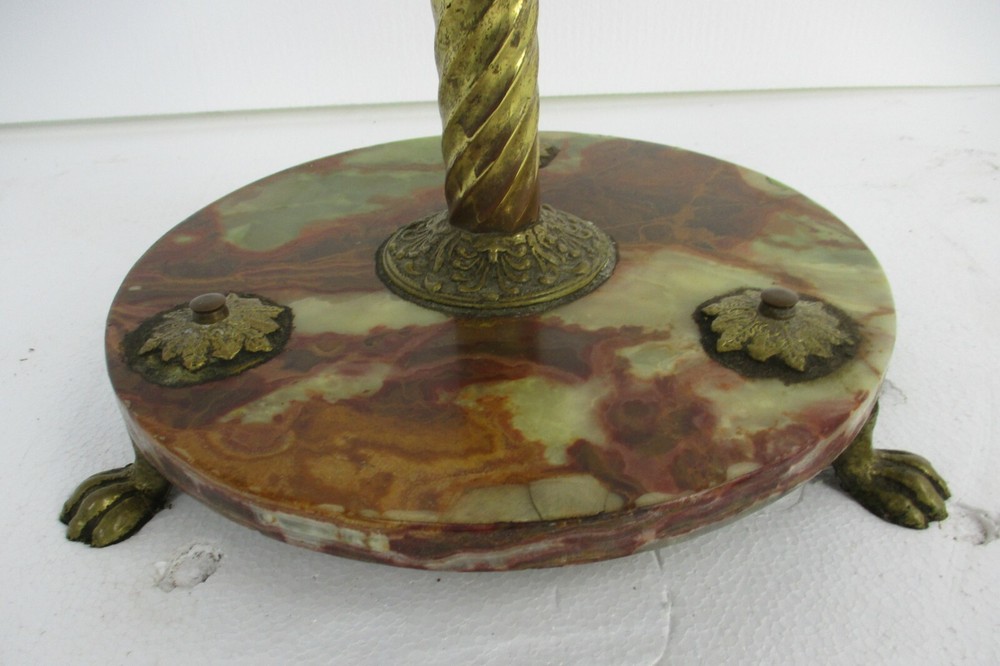 Mid Century Modern Cast Brass Hall Tree Coat Hat Rack Marble Base Eyecatcher
