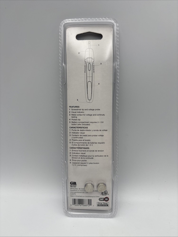 Voltage Continuity Screwdriver Tester GCV-3206: Visual Indicator, Sealed