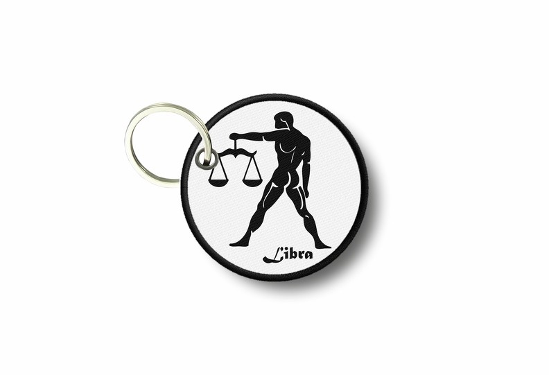 Embroidered keychain patch patches motorcycle patch zodiac sign astrology scale