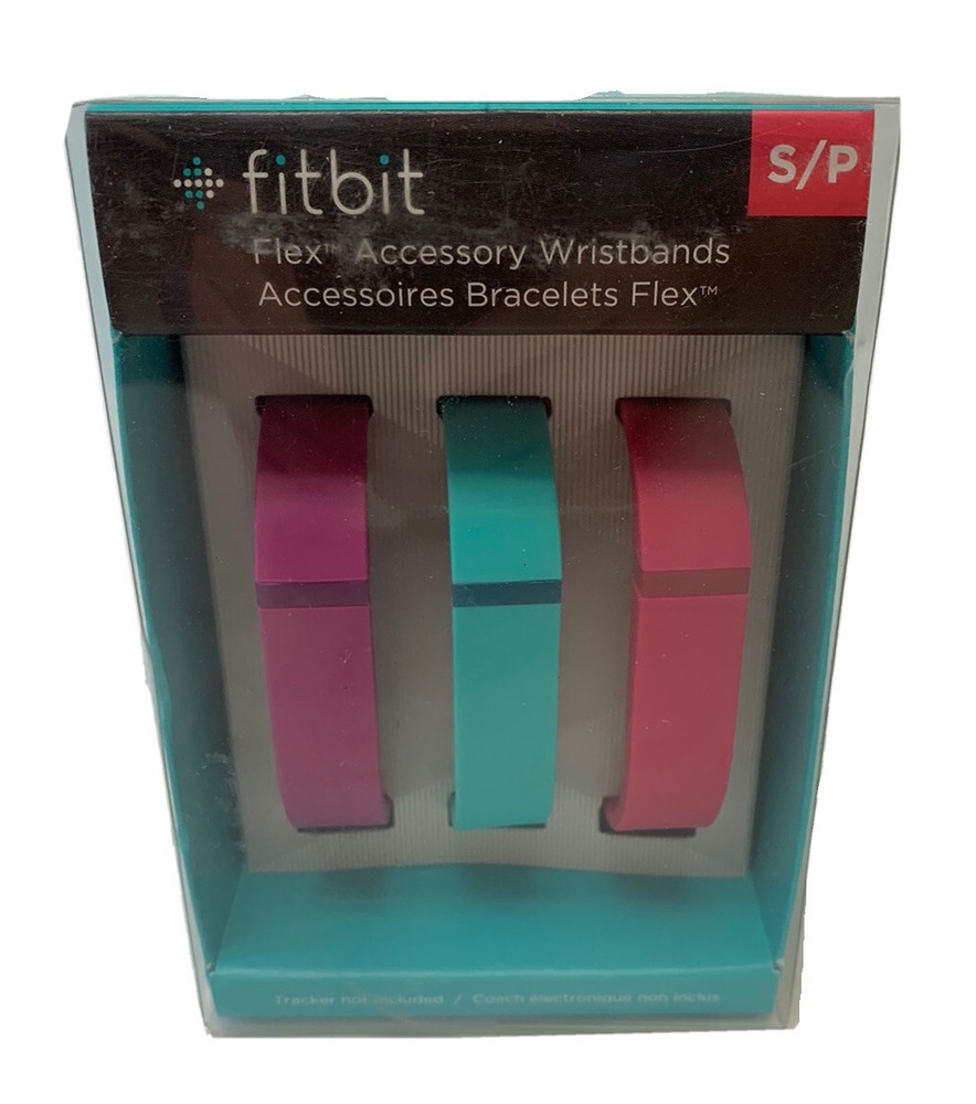 Fitbit Wristband Accessory 3-Pack Small Violet Pink Teal New