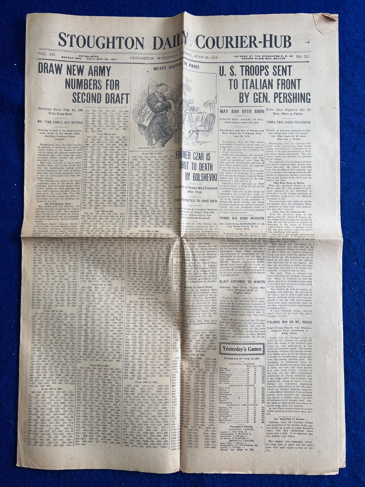 WWI Russian Revolution Czar Nicholas II Romanov Shot Rumor Newspaper 1918