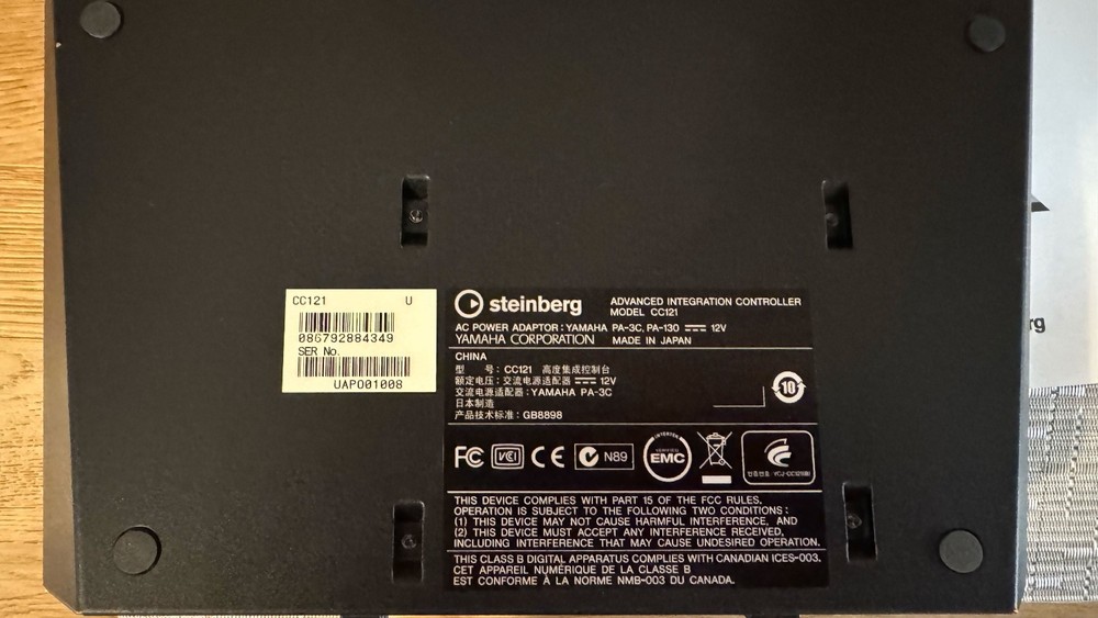 Steinberg CC121 Controller - w/USB-C &USB-B cables! Power Adaptor. Barely Used!