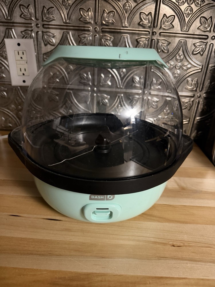 Dash Electric Popcorn Maker Aqua Removable Top Modern Oil Method