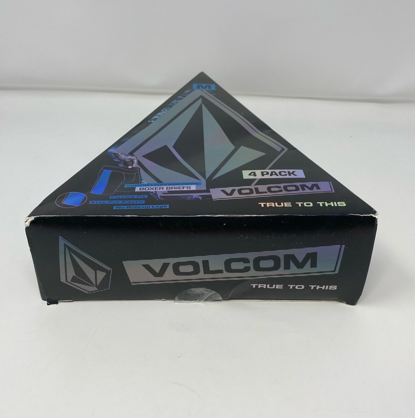 Volcom Men’s Boxer Briefs 4-Pack - Purple/Green/Blue Multi, Size M