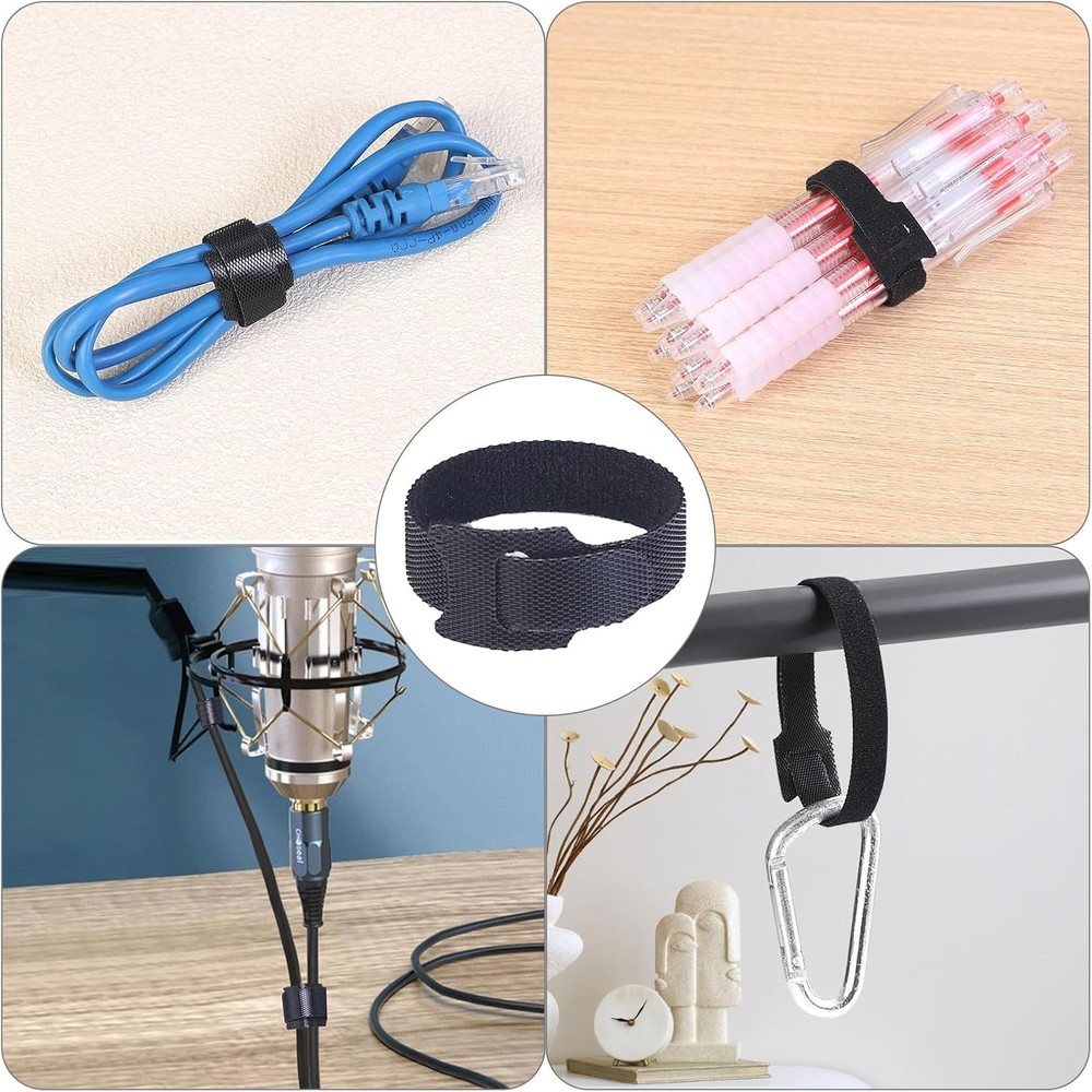 200PCS Reusable Cable Ties Wire Ties Cord Organizer Cable Organizer Adjustable..