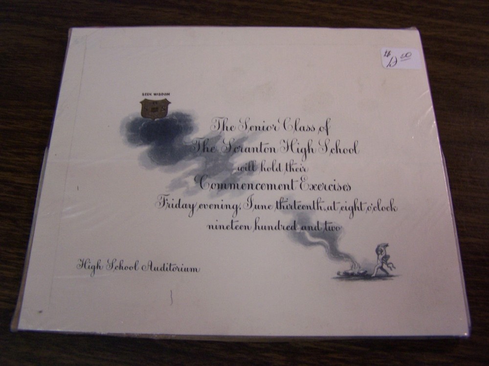 COMMENCEMENT EXERCISES - INVITATION - SCRANTON  HIGH SCHOOL - CLASS 1902