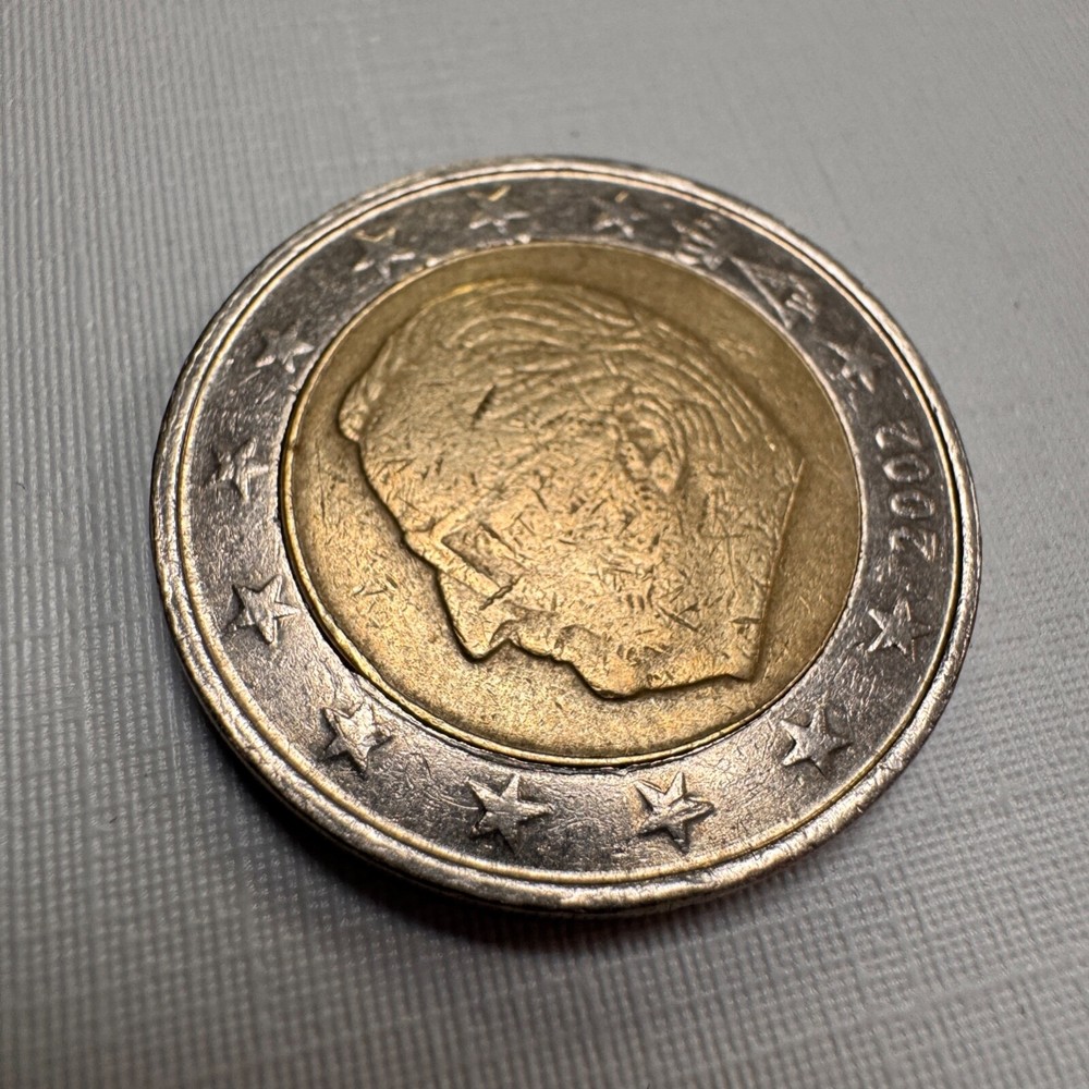 2 euro coin, Belgium, 2002. With Mint Errors