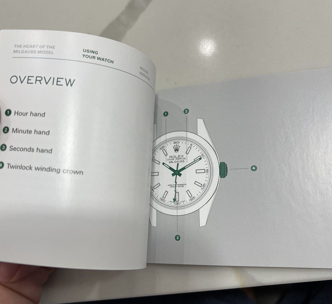 Authentic New Style Rolex MILGAUSS Booklet Manual Set 116400gv 116400 English