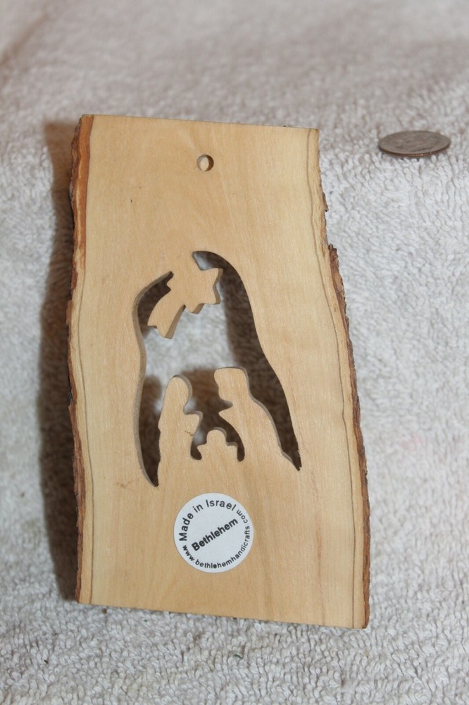Nativity carving Israel Bethlehem Olive branch