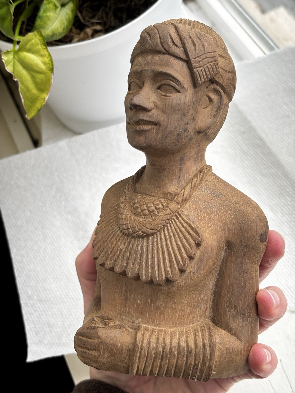 Vintage Hand Carved Figure Native Warrior
