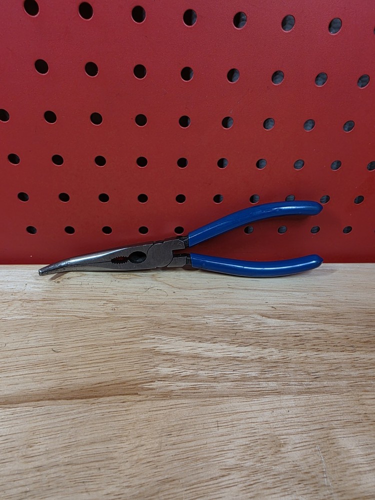 Cornwell Tools CPL66 Blue Handle Angled Bent End Needle Nose Pliers