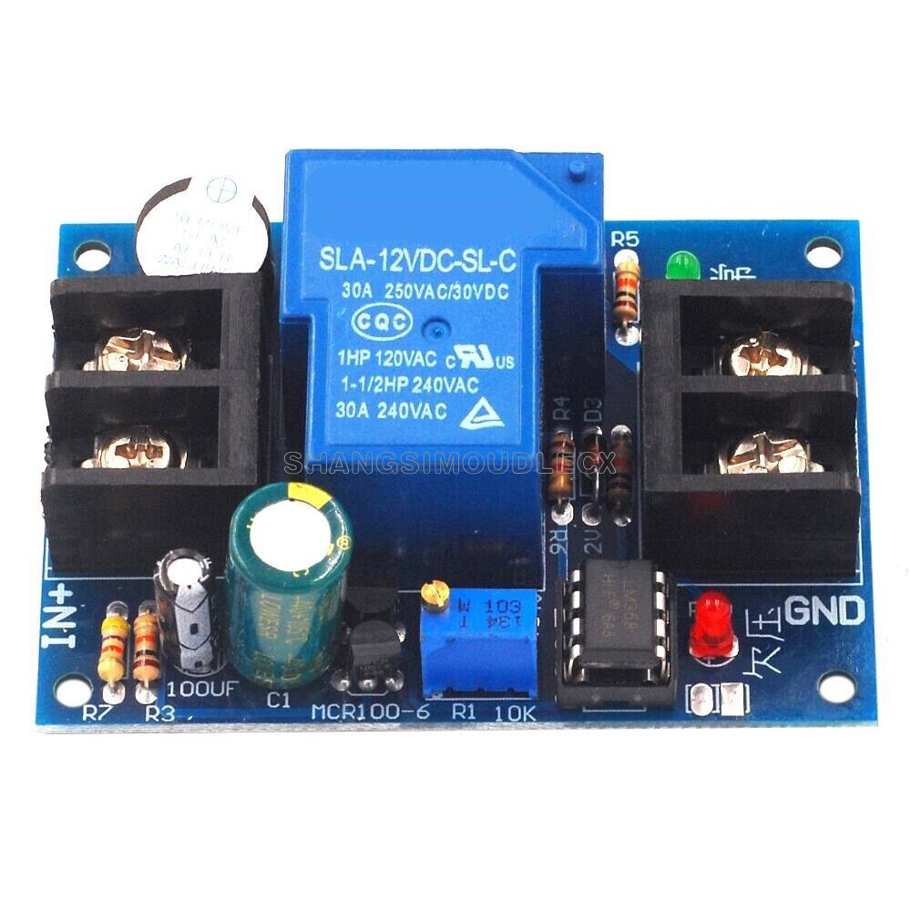 12V 30A battery anti-over discharge controller protection delay switch alarm