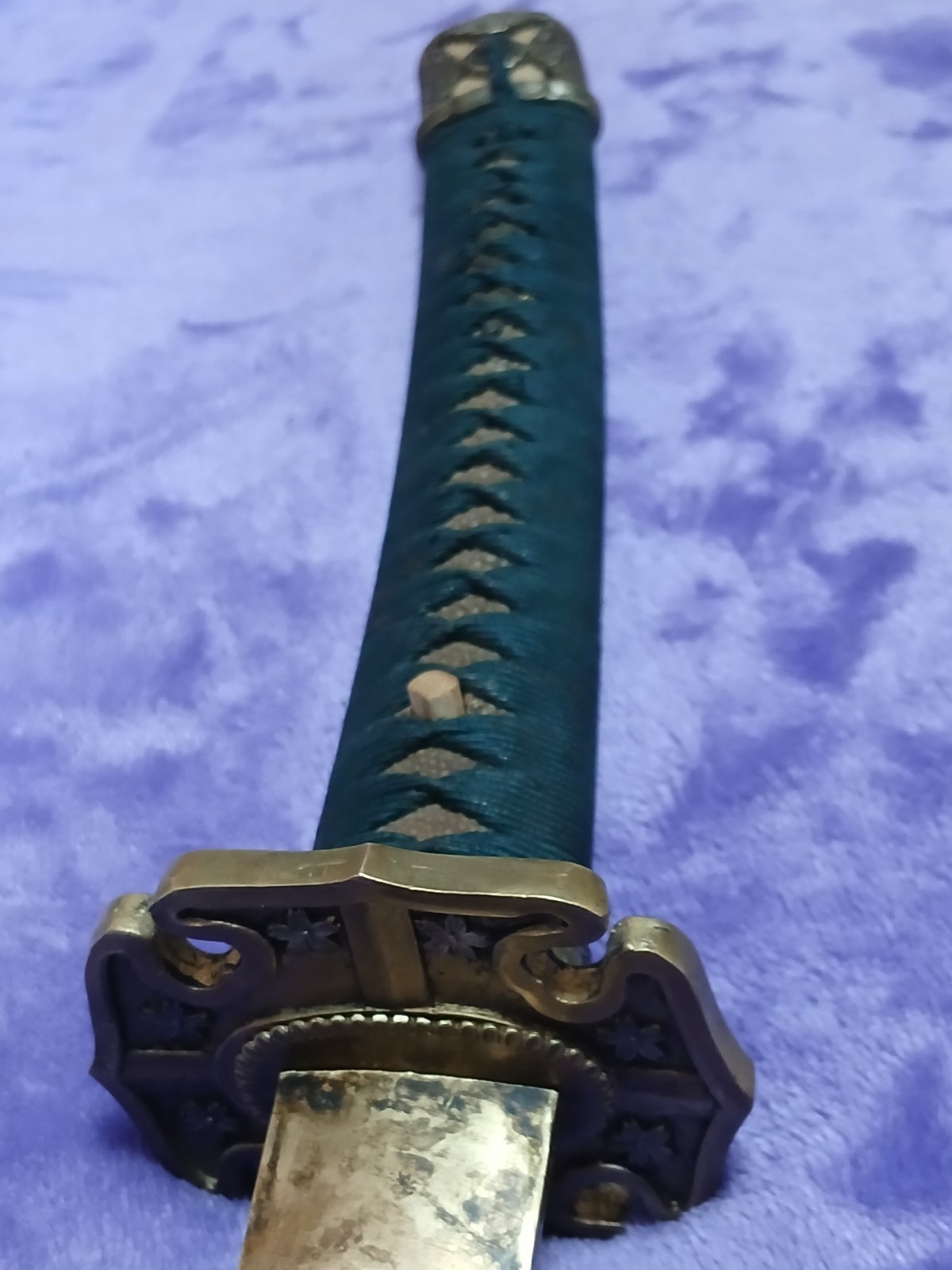 WWII Japanese Ofiicer's Showato Sword Signed "Fukumoto Amahide" with Tachi Tsuka