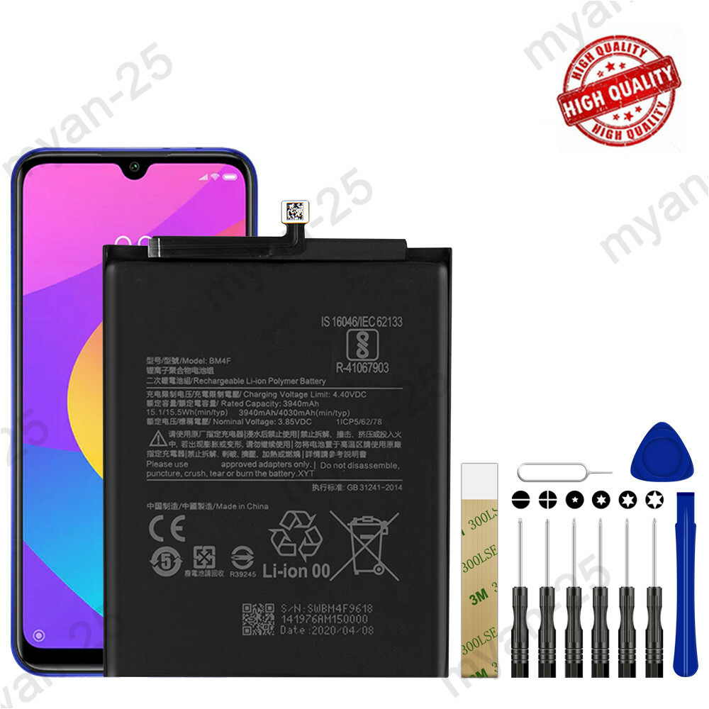 For Xiaomi Mi A3 Replacement Battery BM4F 3940mAh Tools