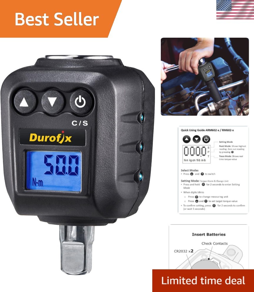 Rechargeable 3/8” Digital Torque Adapter 5.9-59 ft-lbs - Precision & Convenience