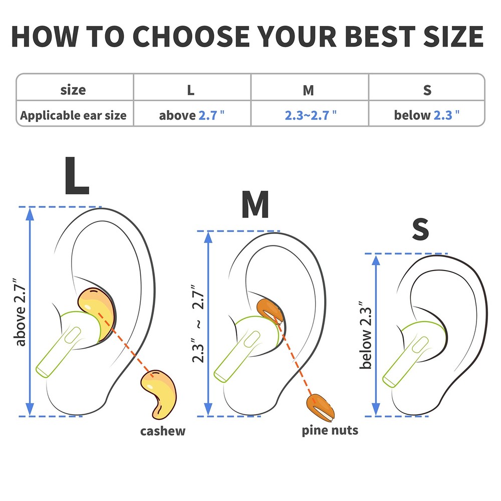 [2 Pairs] DamonLight Ear Hooks for AirPods Pro 2 & 1, 4 Medium, White
